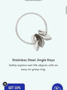 Lovevery 9-10m kit Stainless Steel Jingle Keys - Silver -